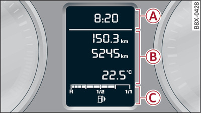 Kombiinstrument: Display bei Fahrzeugen ohne Fahrerinformationssystem